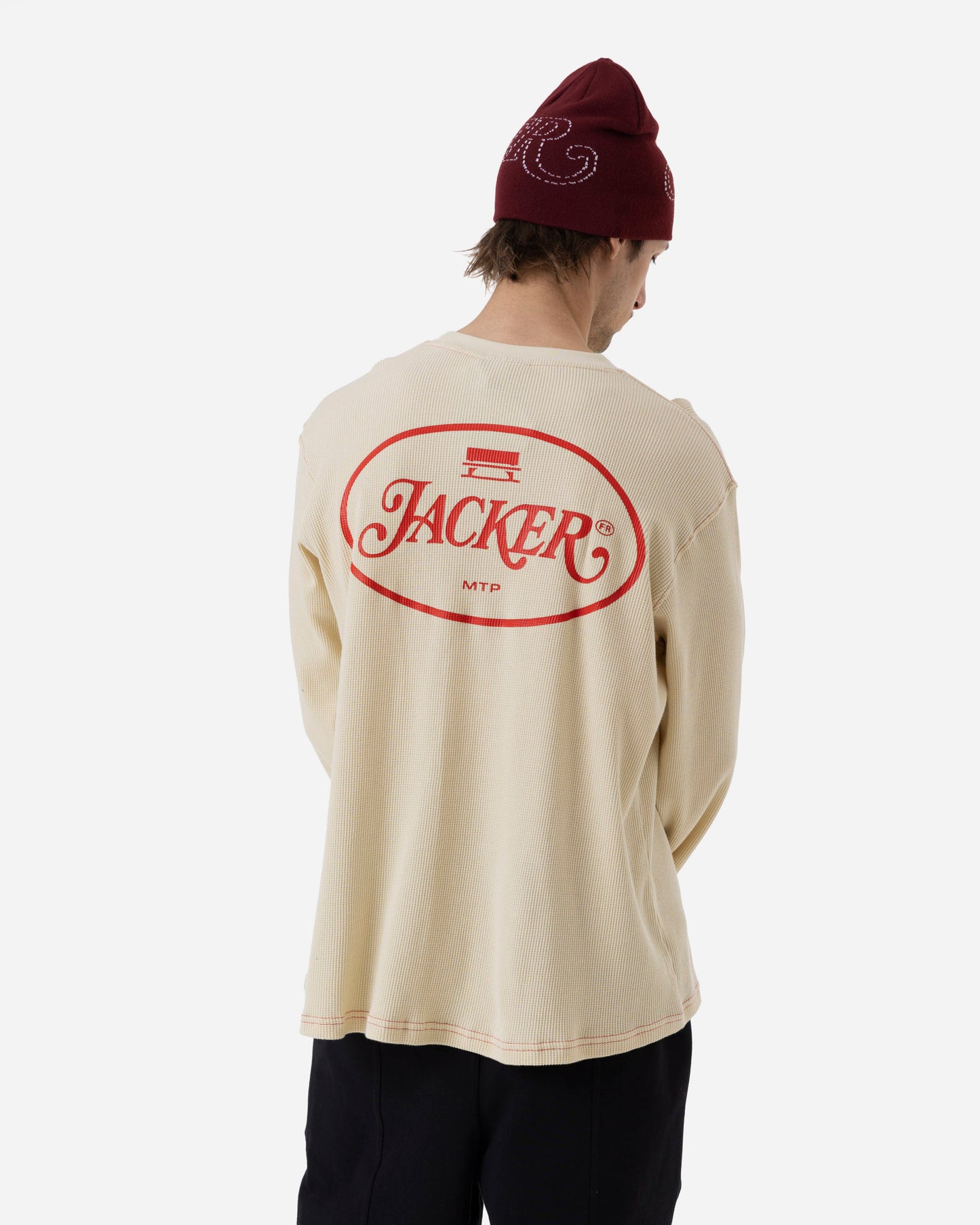 STAMP WAFFLE LONG SLEEVES - BEIGE