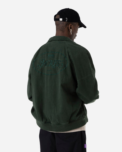 STAMP DIED BOMBER JACKET - GREEN