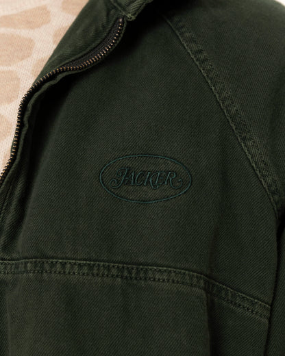 STAMP DIED BOMBER JACKET - GREEN