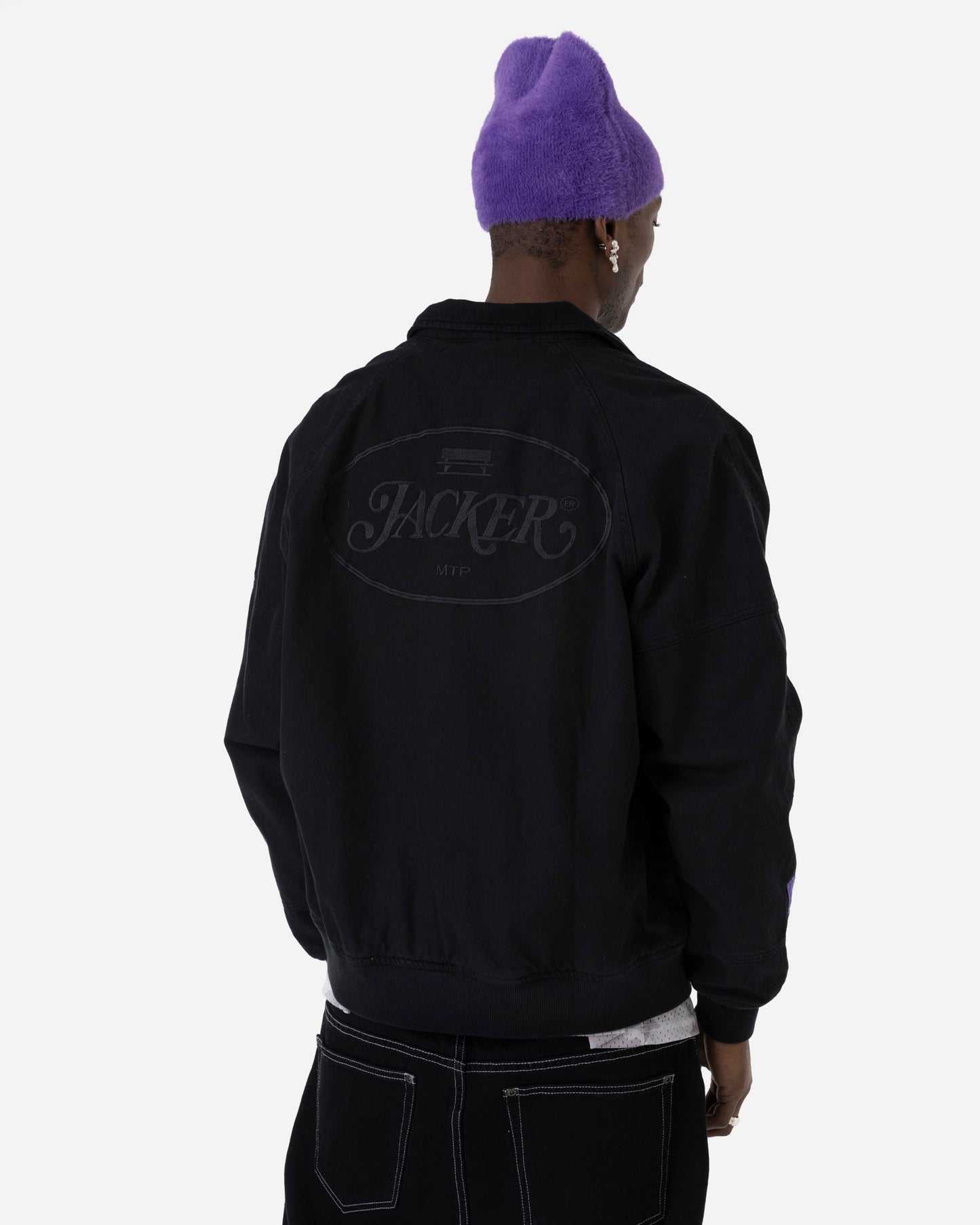 STAMP DIED BOMBER JACKET - BLACK