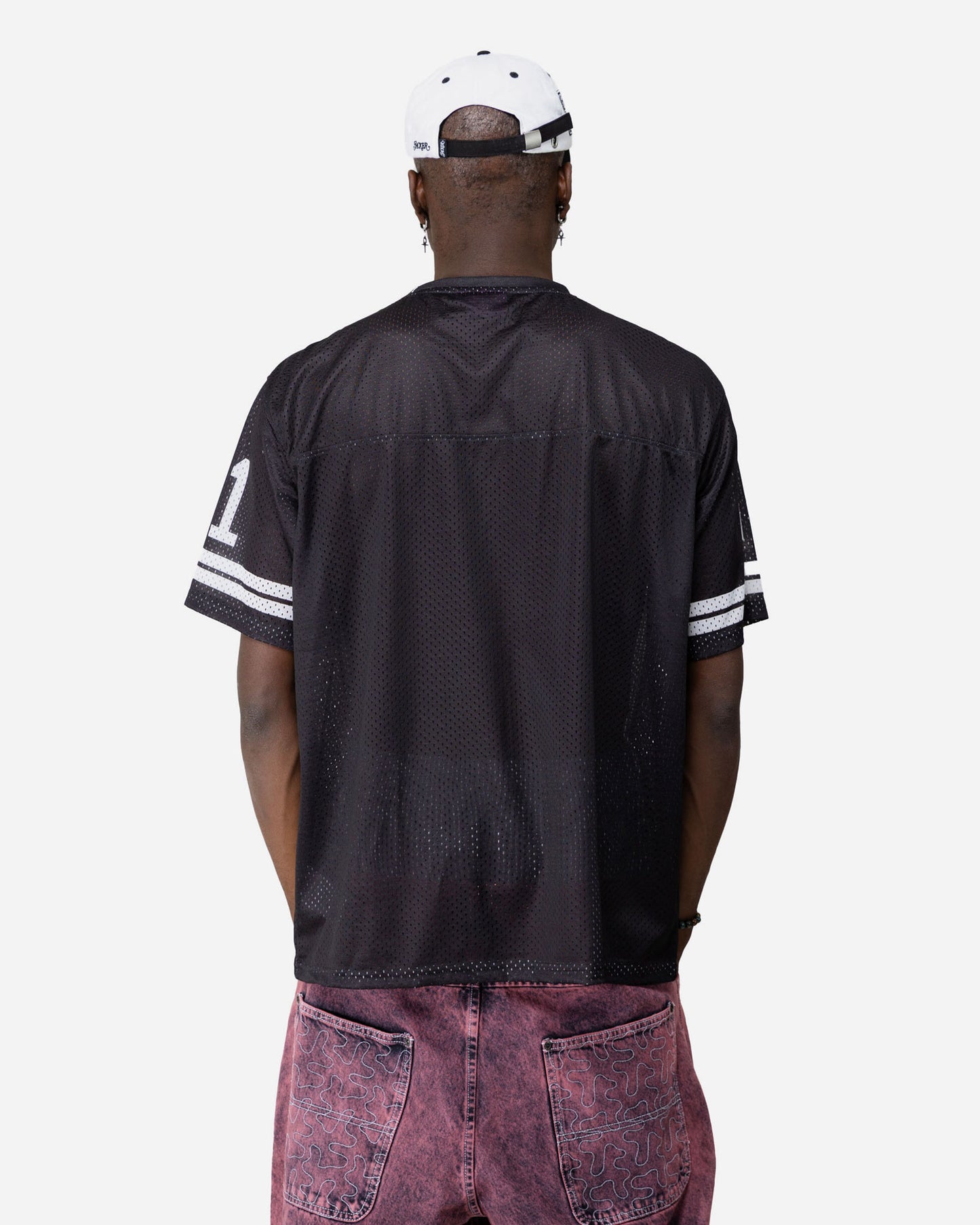 COLLEGE MESH JERSEY - BLACK