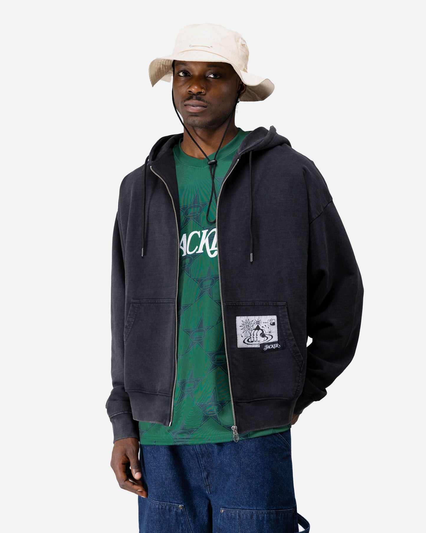 BRISTOL HOODIE ZIP - BLACK