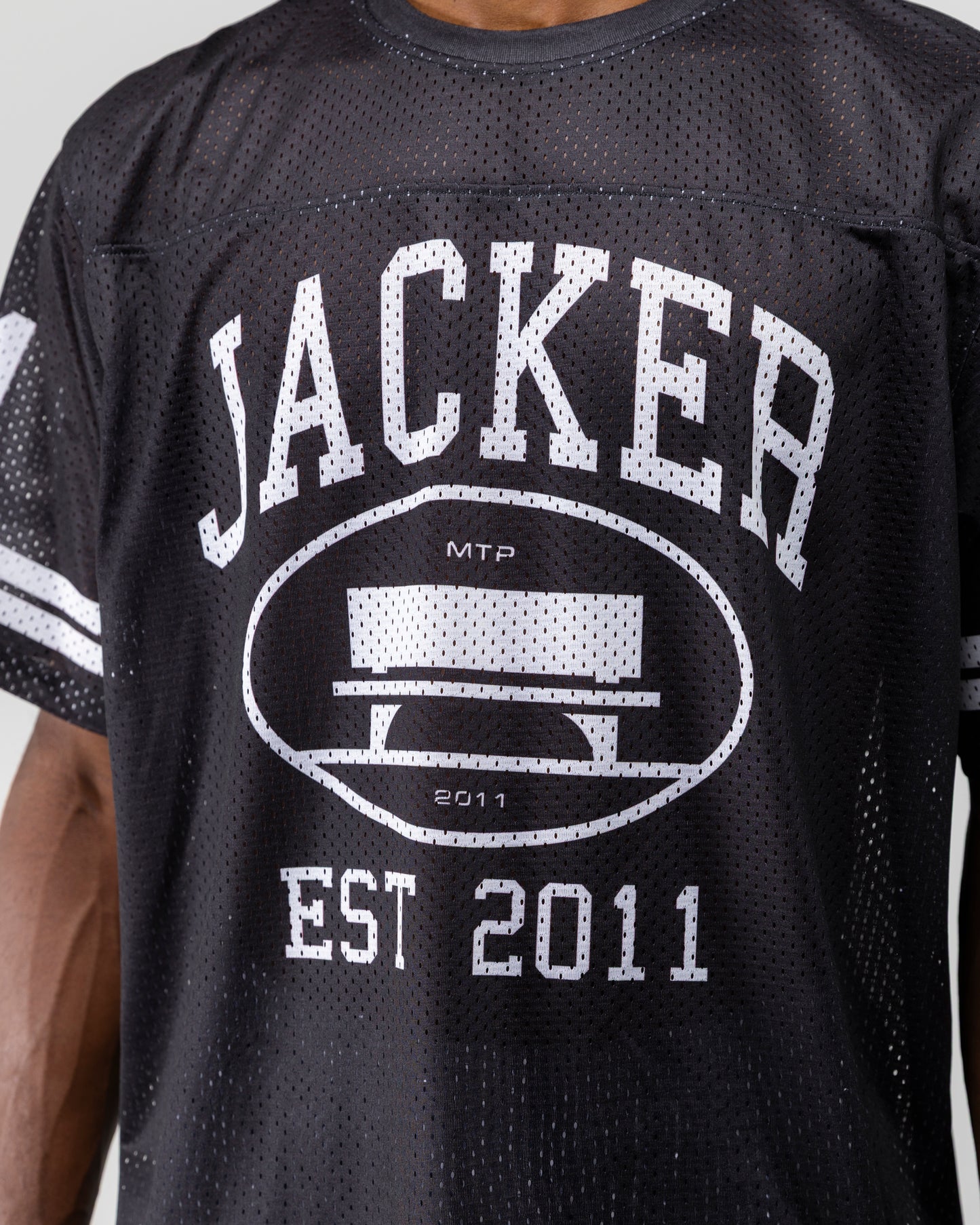 COLLEGE MESH JERSEY - BLACK