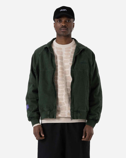 STAMP DIED BOMBER JACKET - GREEN