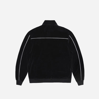 REFLECTIVE VELVET ZIPPER JACKET - BLACK