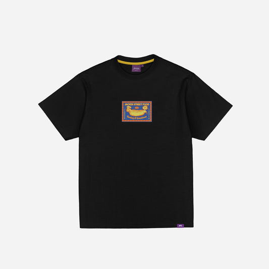 HOT DOGGY CARD T-SHIRT - BLACK