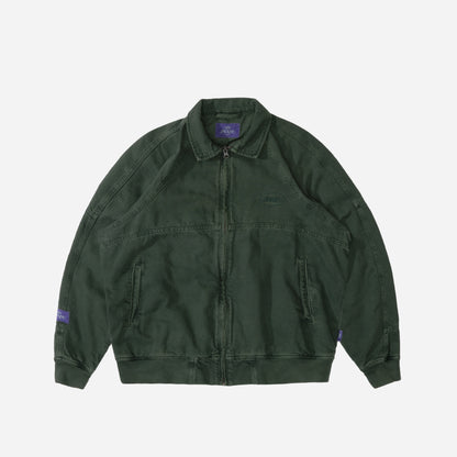 STAMP DIED BOMBER JACKET - GREEN