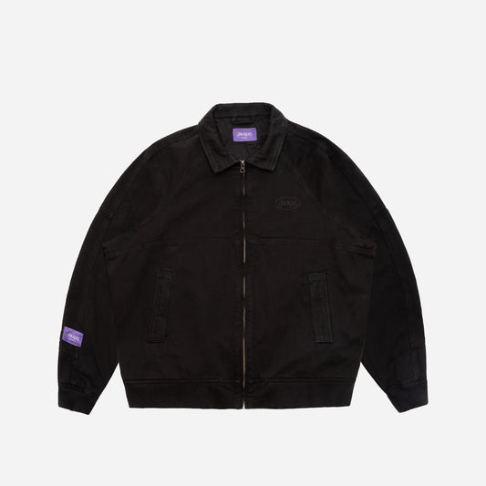 STAMP DIED BOMBER JACKET - BLACK