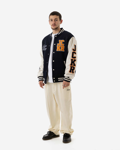 CANARDO VARSITY JACKET - NAVY / WHITE