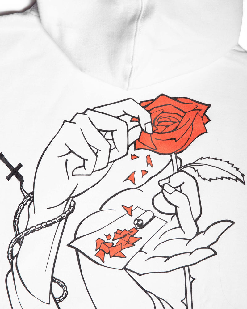 HOLY ROSES - HOODIE - WHITE