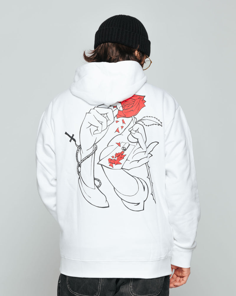 HOLY ROSES - HOODIE - WHITE