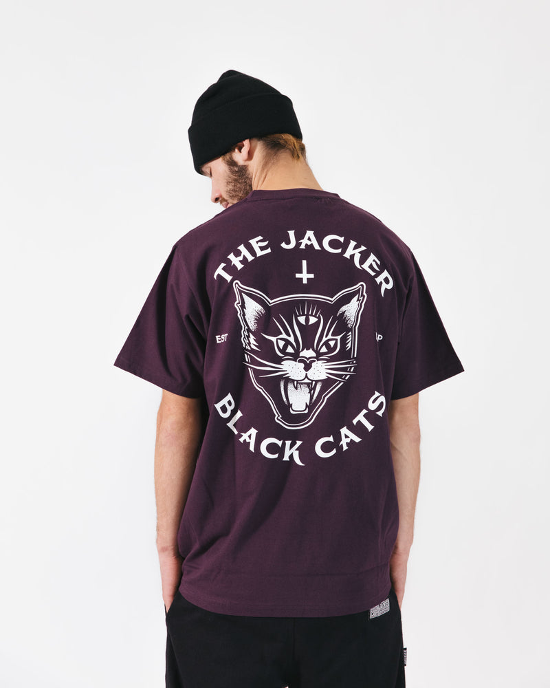 BLACK CATS - T-SHIRT - PURPLE - JACKER