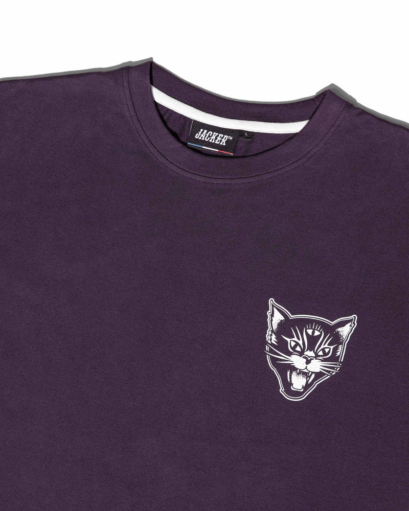 BLACK CATS - T-SHIRT - PURPLE - JACKER